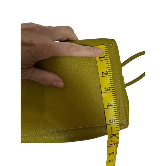 VASIC Bond Mini Tote Bag LEATHER Sacoche Yellow Chartreuse Green Knotted - Picture 10 of 13